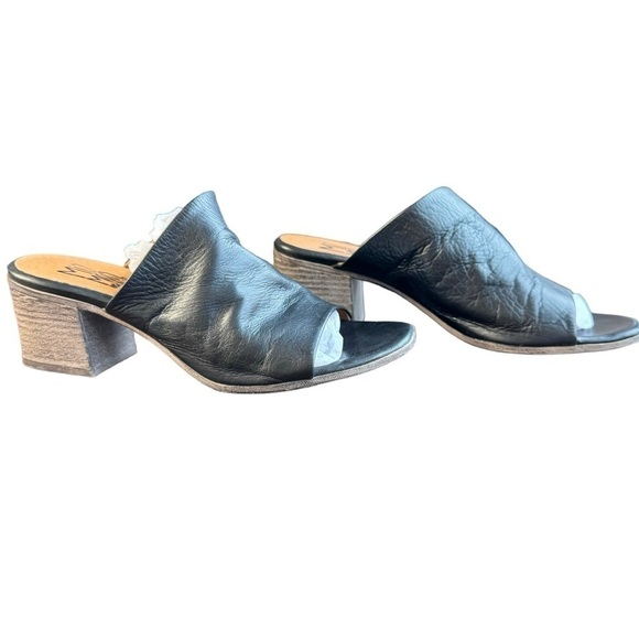 EUC Miz Mooz Silvie mules, leather, block heel, black, size 38 - Picture 3 of 11